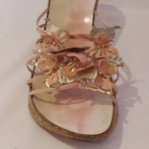 Mila Paoli Cork Wedge Butterfly Slides- Sz. 39/8.5 - Picture 5 of 6
